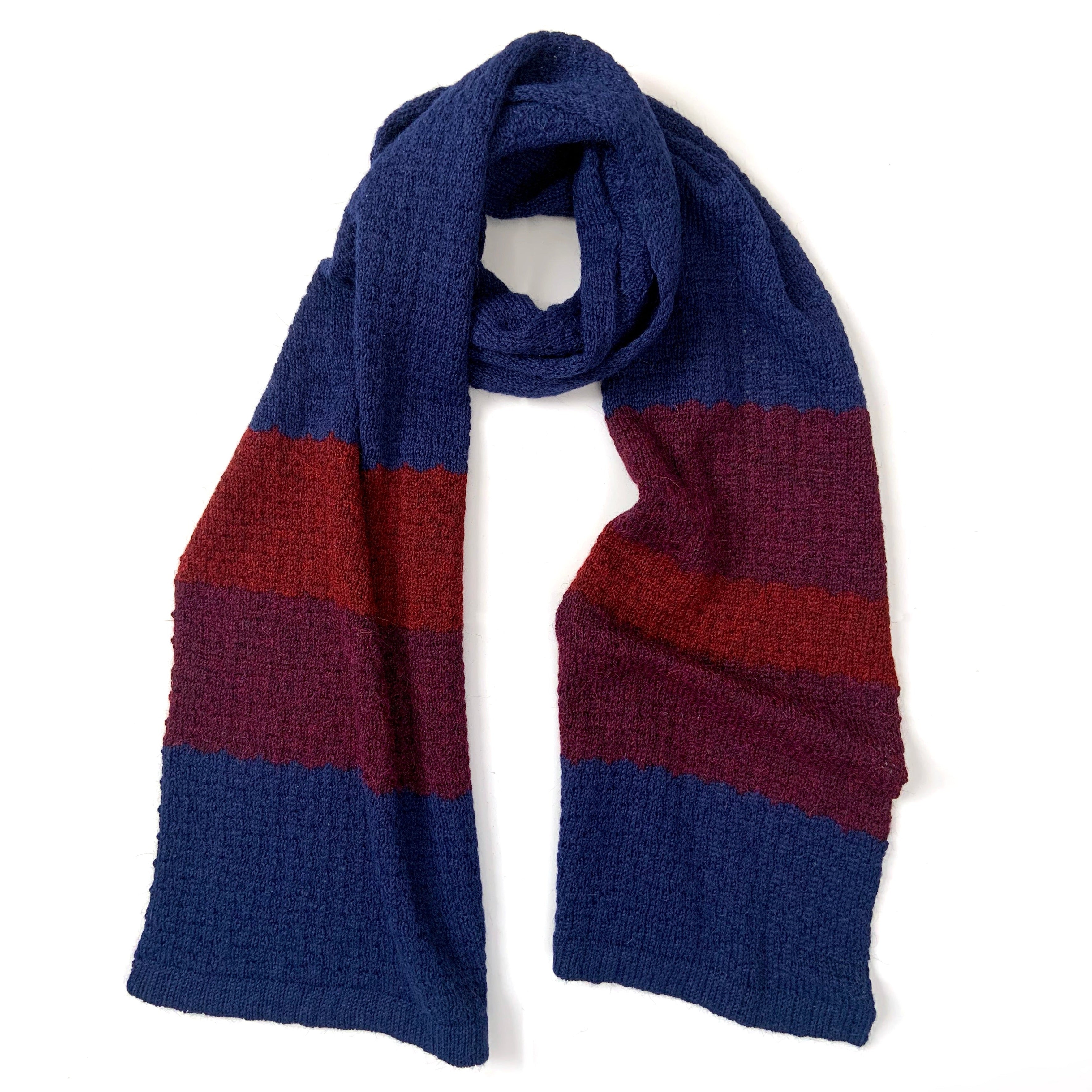 Handmade Color Block Alpaca Scarf
