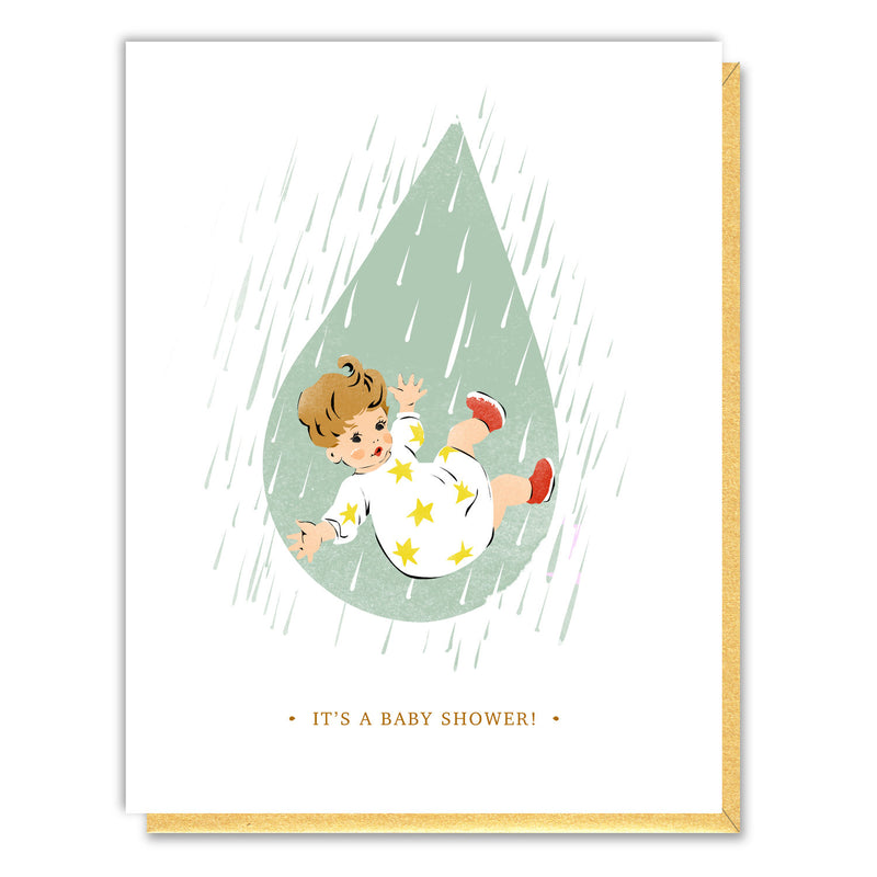 'Baby Shower Raindrop' Card