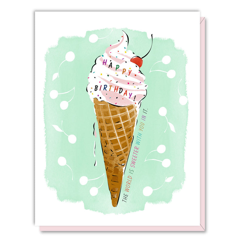 'Ice Cream Cone Birthday' Birthday Card