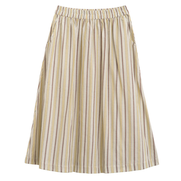 Serendipity Misty Stripes Cotton Skirt - 100% Organic Cotton, a multicolor striped skirt against a white backgroundSerendipity Misty Stripes Cotton Skirt - 100% Organic Cotton, a multicolored stripe skirt against a white background