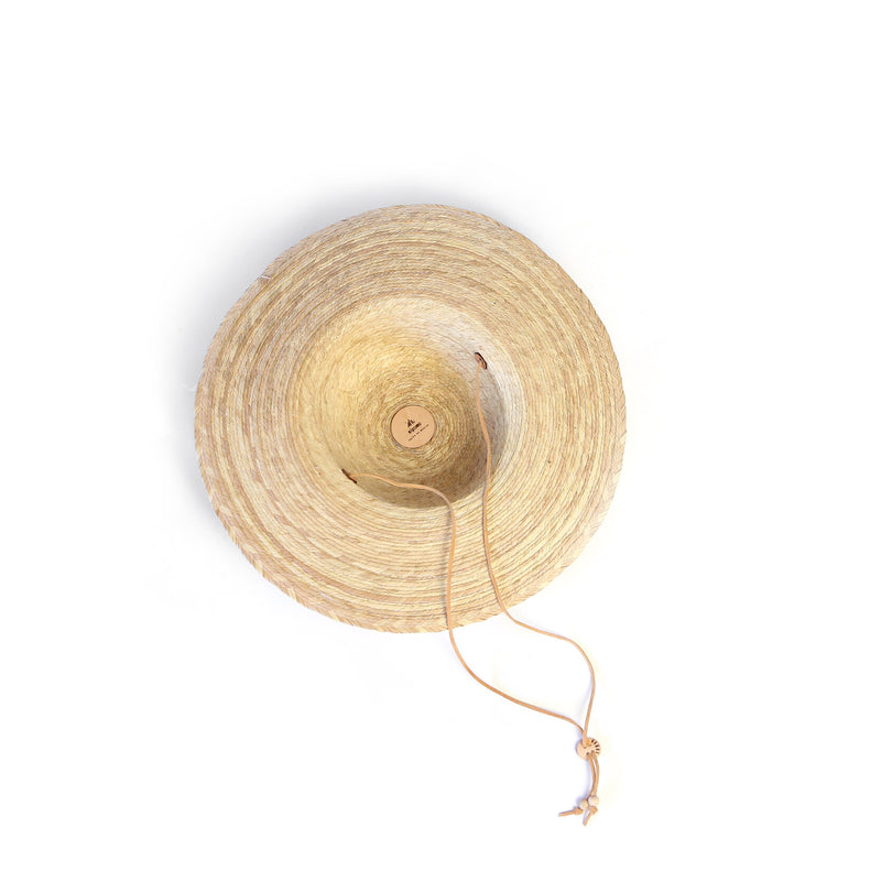 Round Top Palm Straw Hat - Oak colored