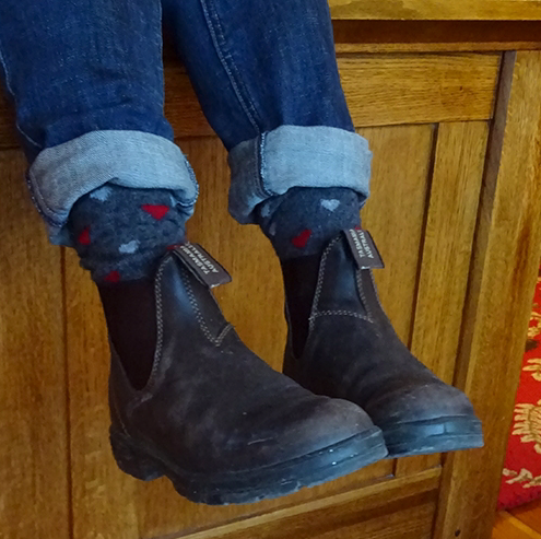 Heart Pattern Alpaca Socks