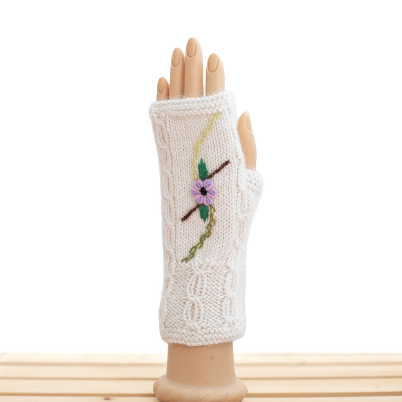 Superfine Baby Alpaca Knit Fingerless Gloves
