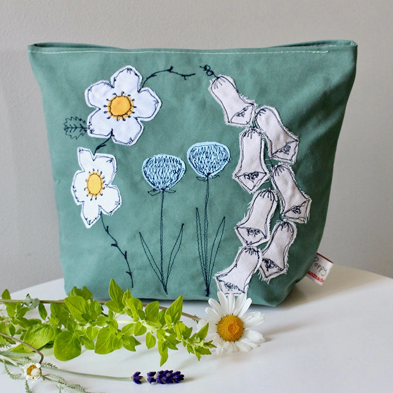 Wild Flowers Embroidered Wash Bag