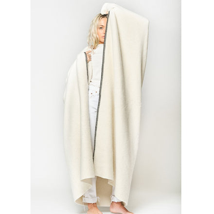 Blacksaw Siempre Speakeasy Recycled Alpaca Blanket in Ivory