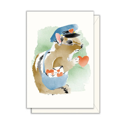 'Chipmunk Mailman' Mini Enclosure Valentine Card
