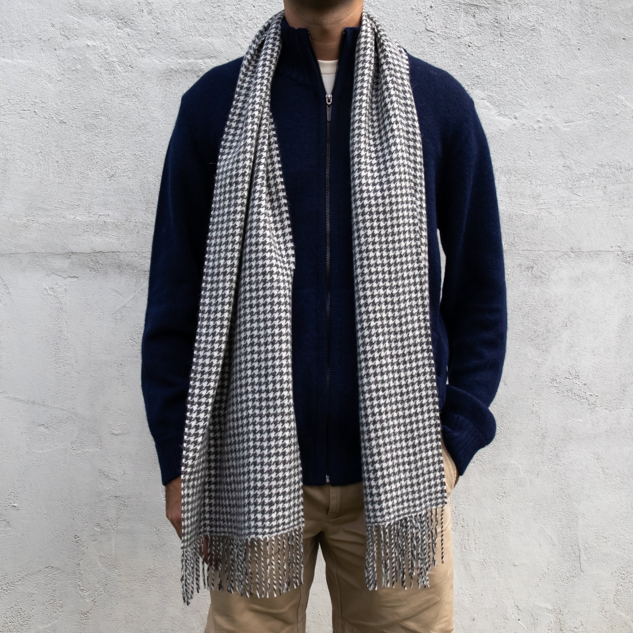 Houndstooth Baby Alpaca Scarf