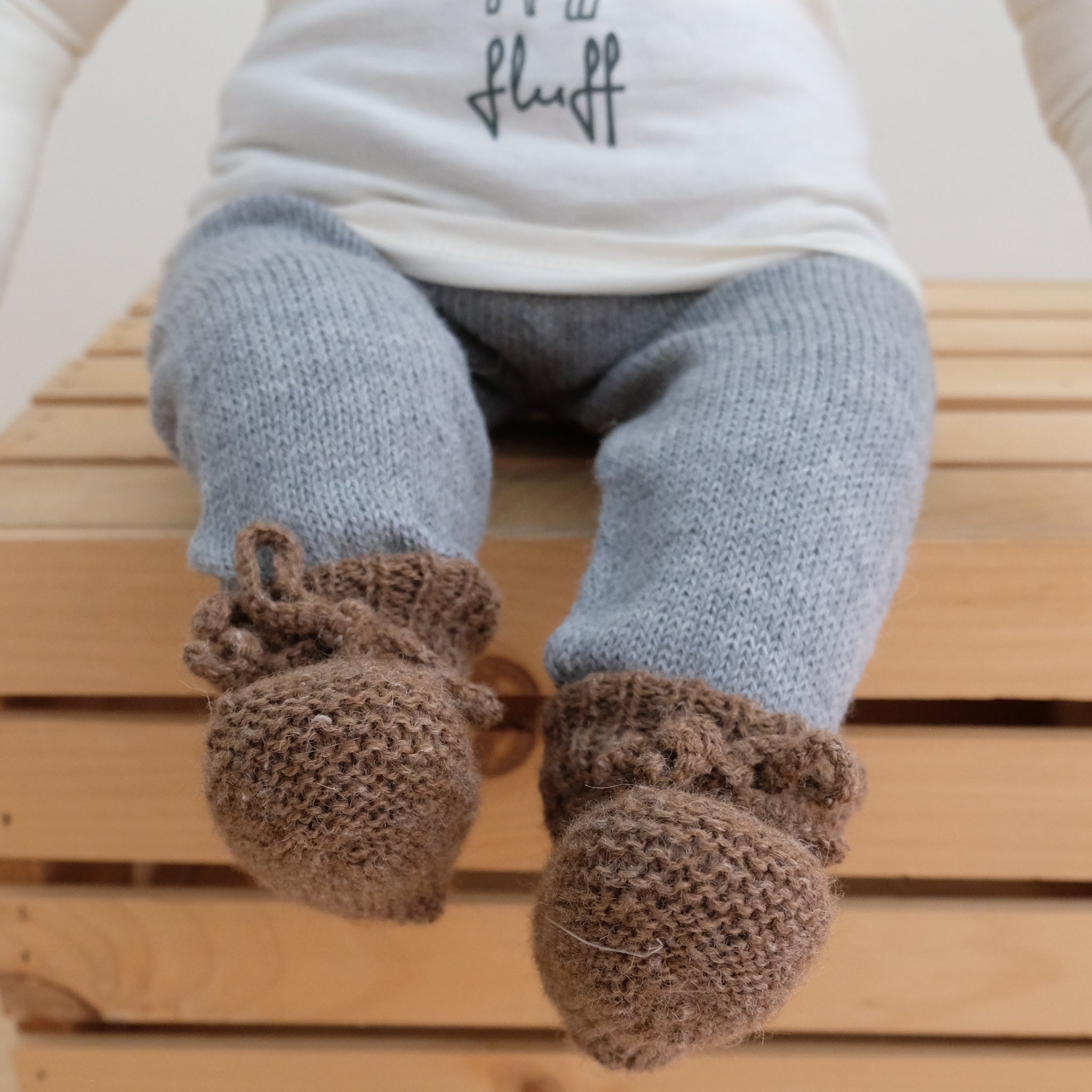 Fluff Alpaca Miriam's Hand-Knit Alpaca Booties