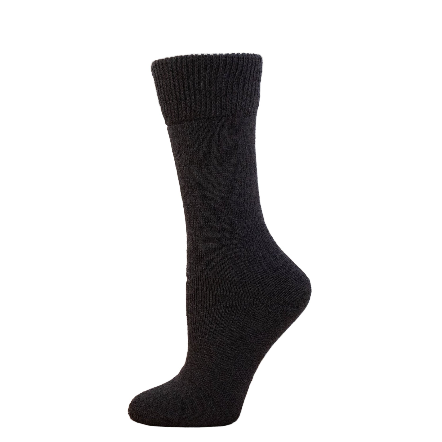 Black sock on a white background