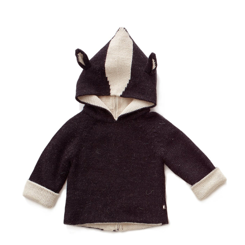 Oeuf Skunk Hooded Sweater in Black