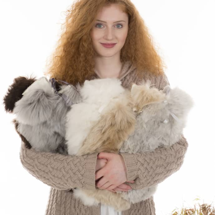 Samantha Holmes Alpaca Fur And Lambskin Hot Water Bottle