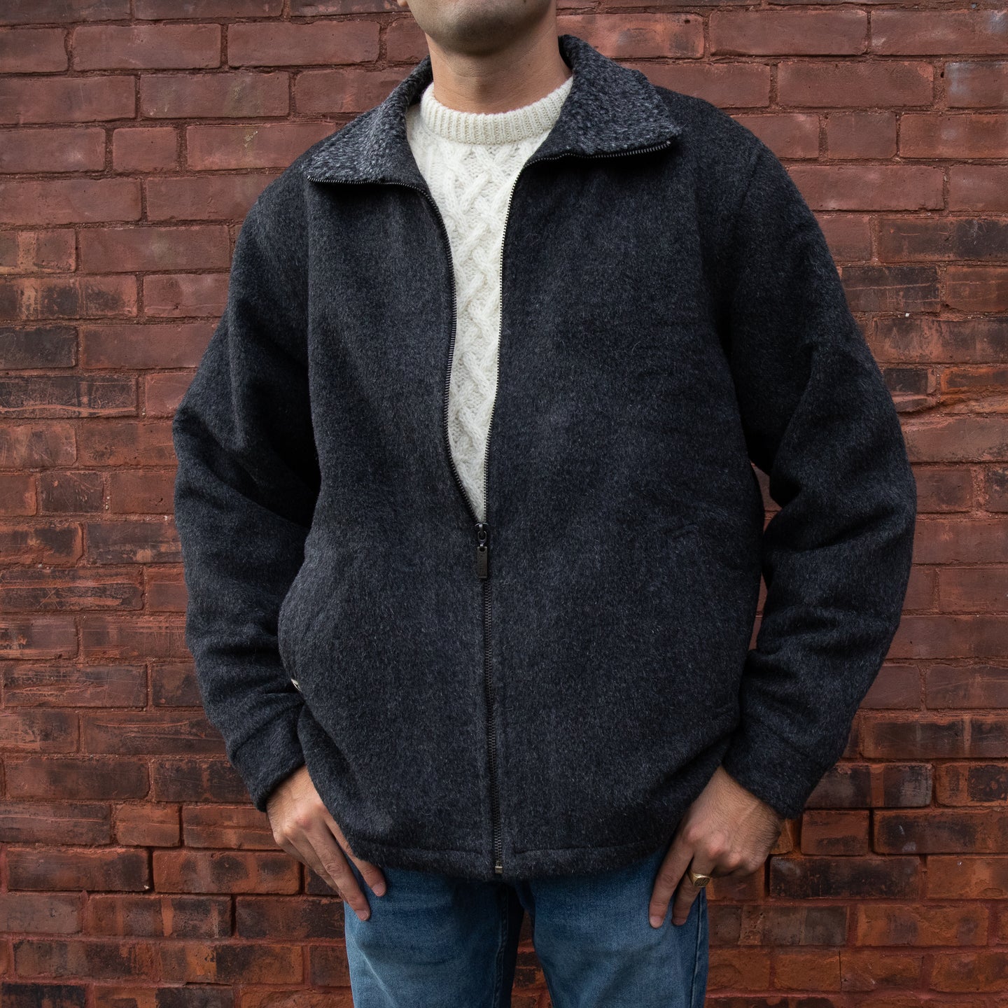 Men's Peruvian Link Alpaca Barn Jacket | Fluff Alpaca