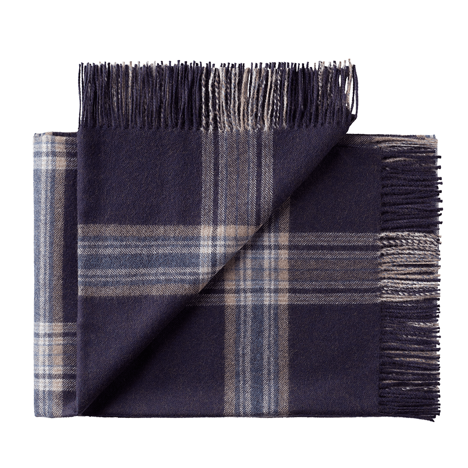 Fluff Plaid Baby Alpaca Throw Blanket