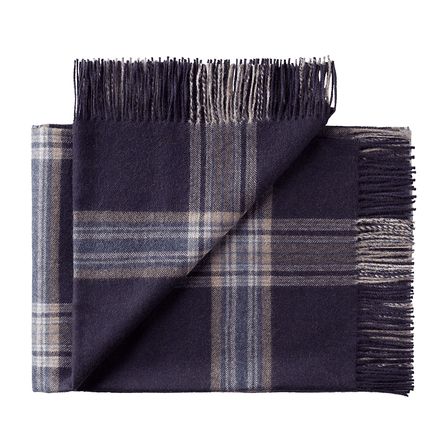 Fluff Plaid Baby Alpaca Throw Blanket