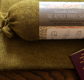 Samantha Holmes Alpaca Travel Shawl in Bag