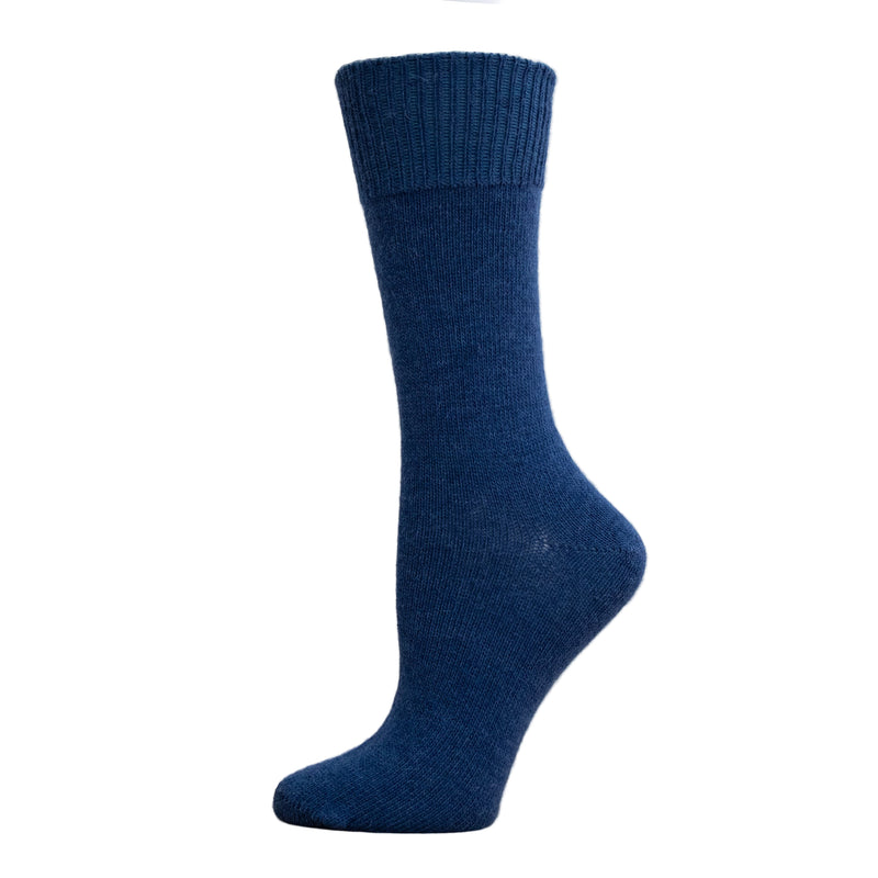 Blue sock on a white background