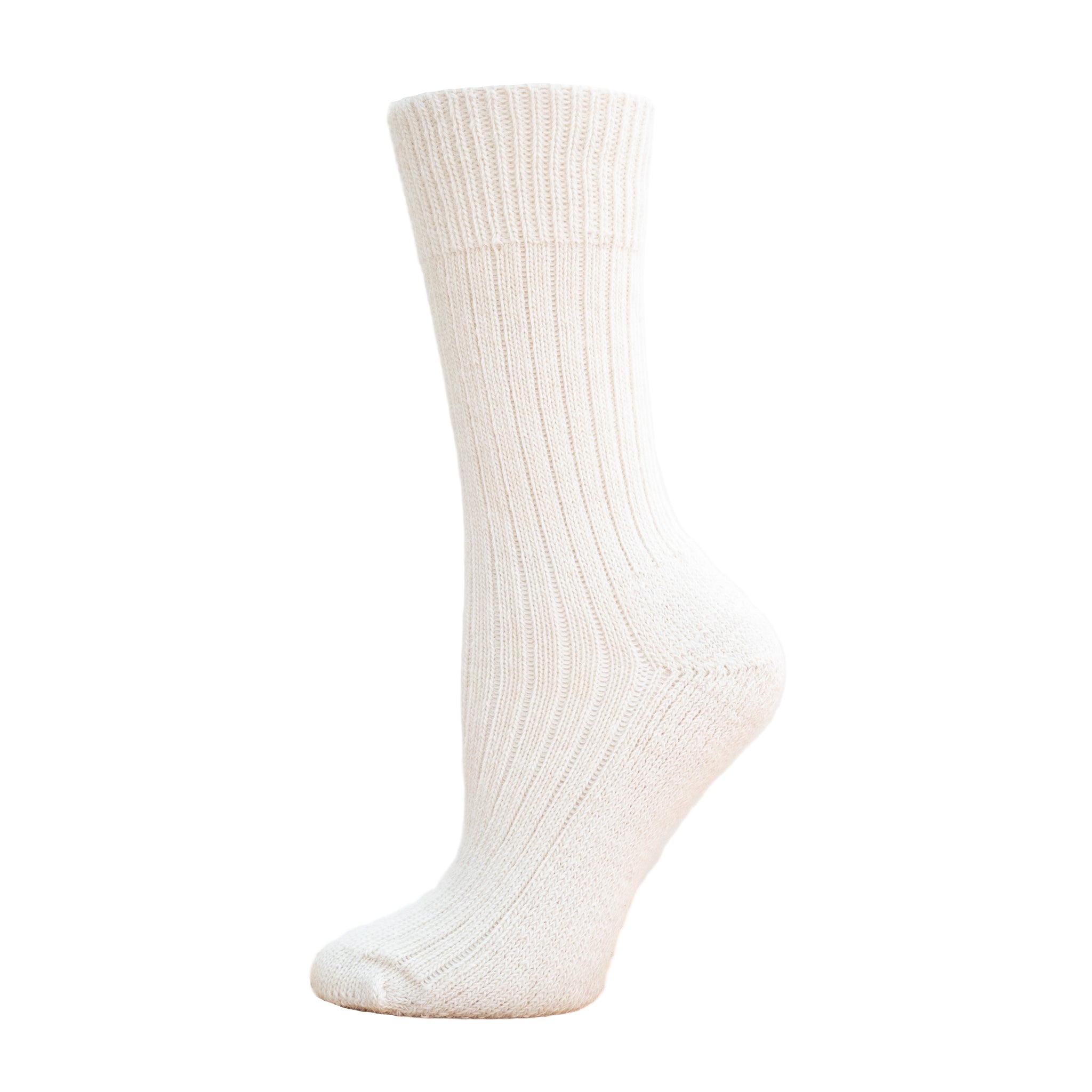 White sock on a white background