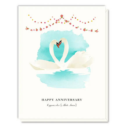 'Anniversary Swans' Anniversary Card
