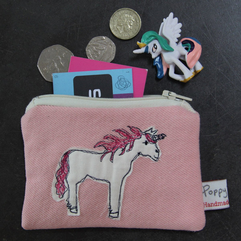 Unicorn Embroidered Small Useful Purse